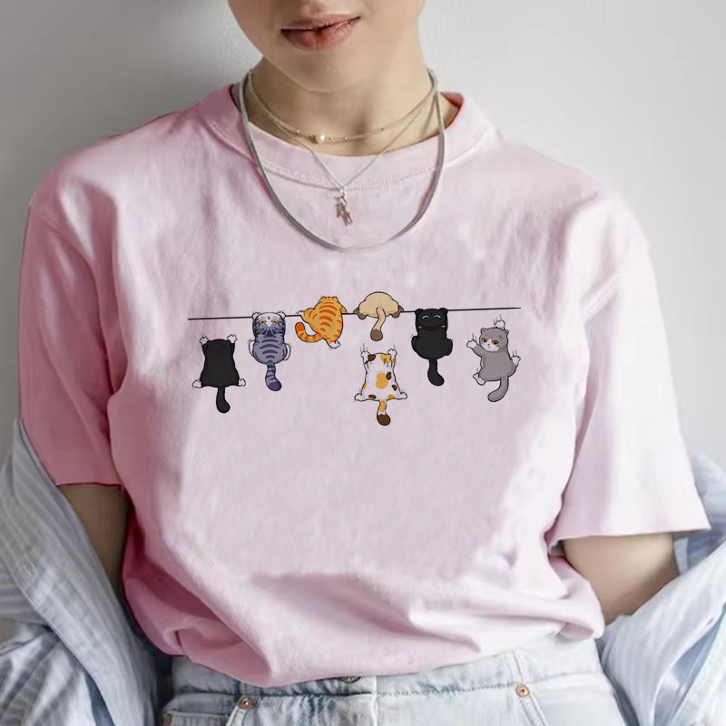 Summer Loving Clothing - Funny Women Summer Cat Print T-shirt