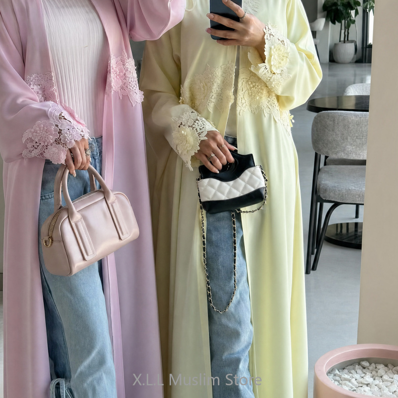 Summer Clothing Hijab - 2026 Embroidered Floral Muslim Abaya Dress