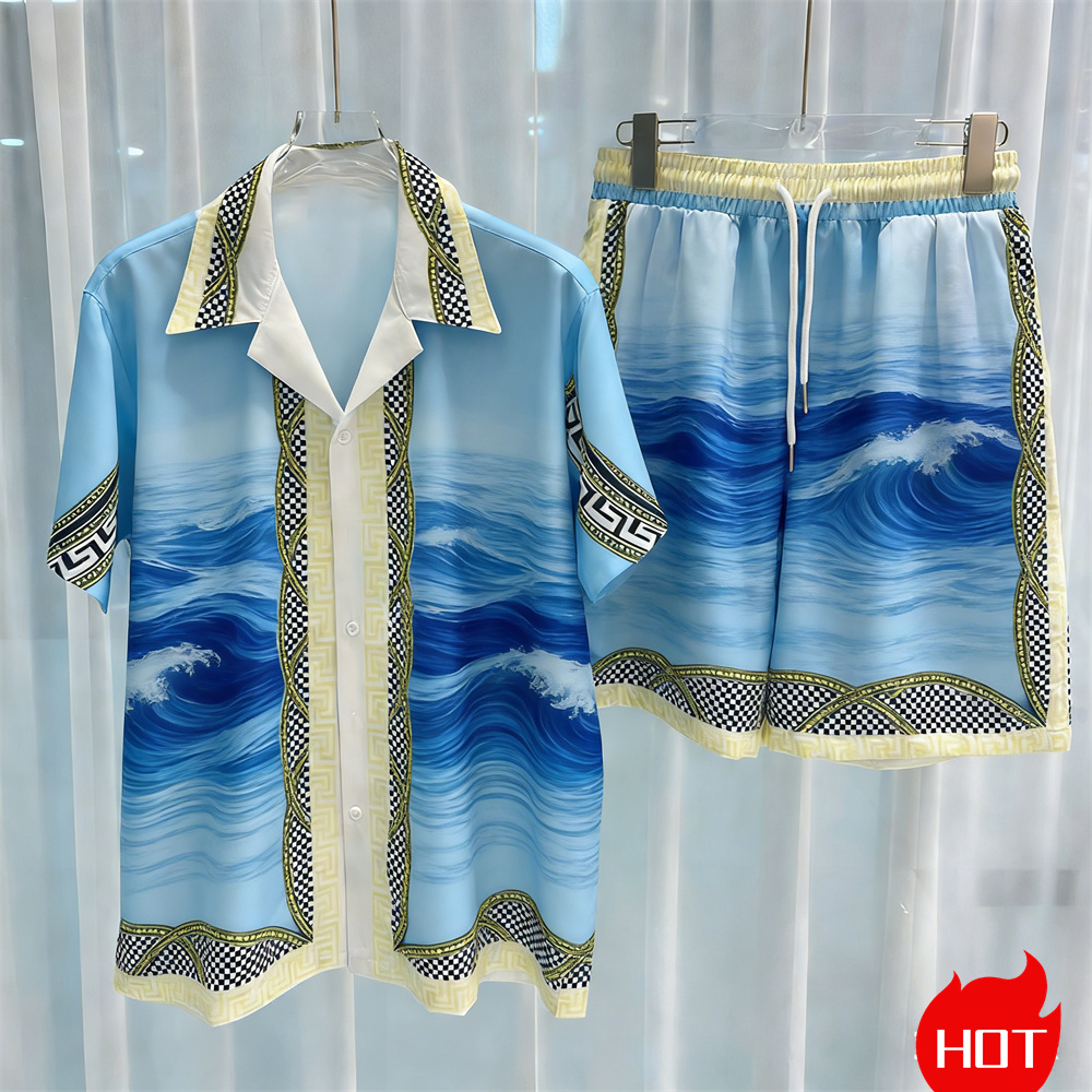 Summer Clothing Patterns - Summer Men's Shirt Sets Plants Pattern
