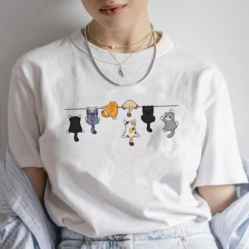 Funny Women Summer Cat Print T - đánh giá và giá Summer Loving Clothing