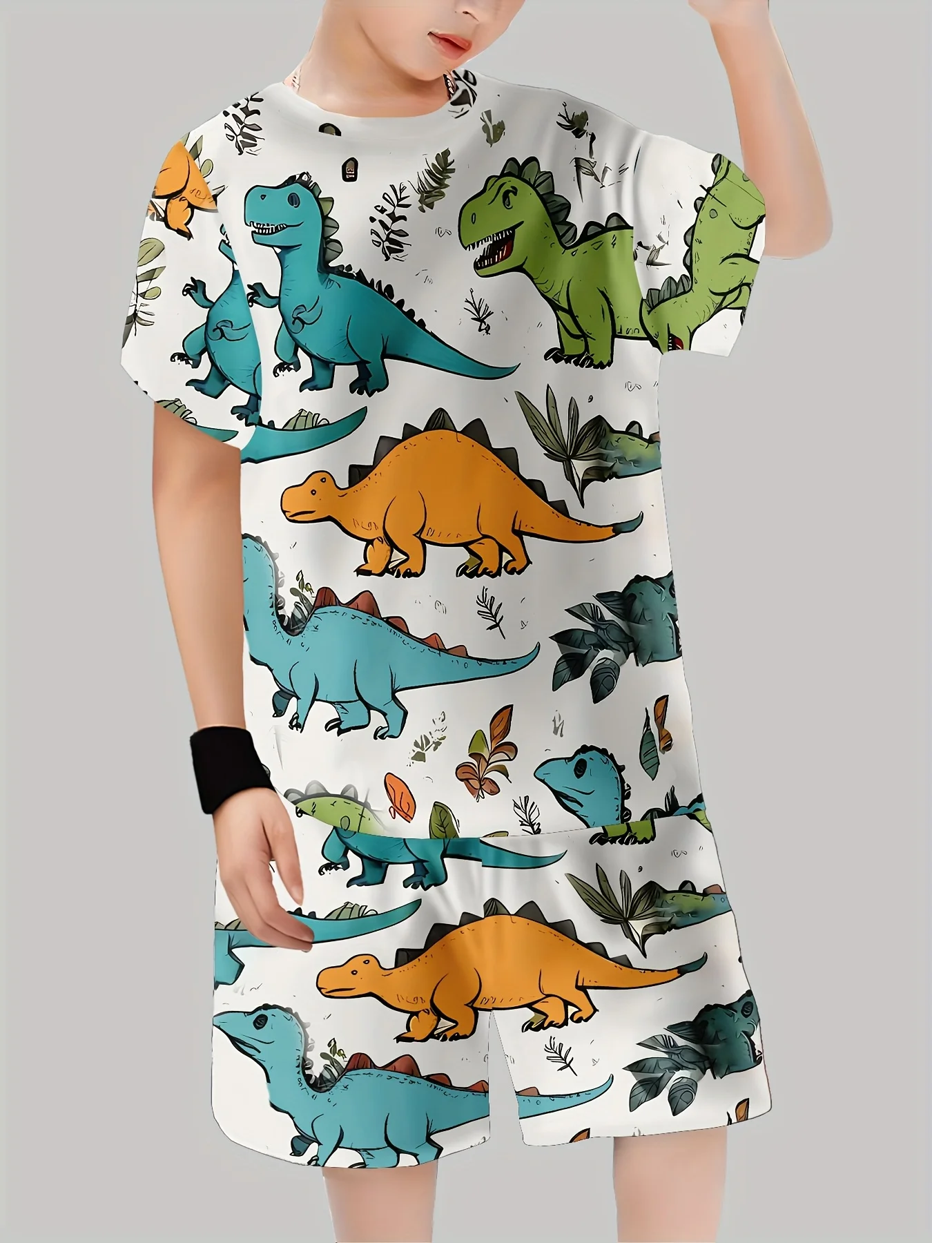New Dinosaur Printed Outfits T - đánh giá và giá Summer Clothing Girls