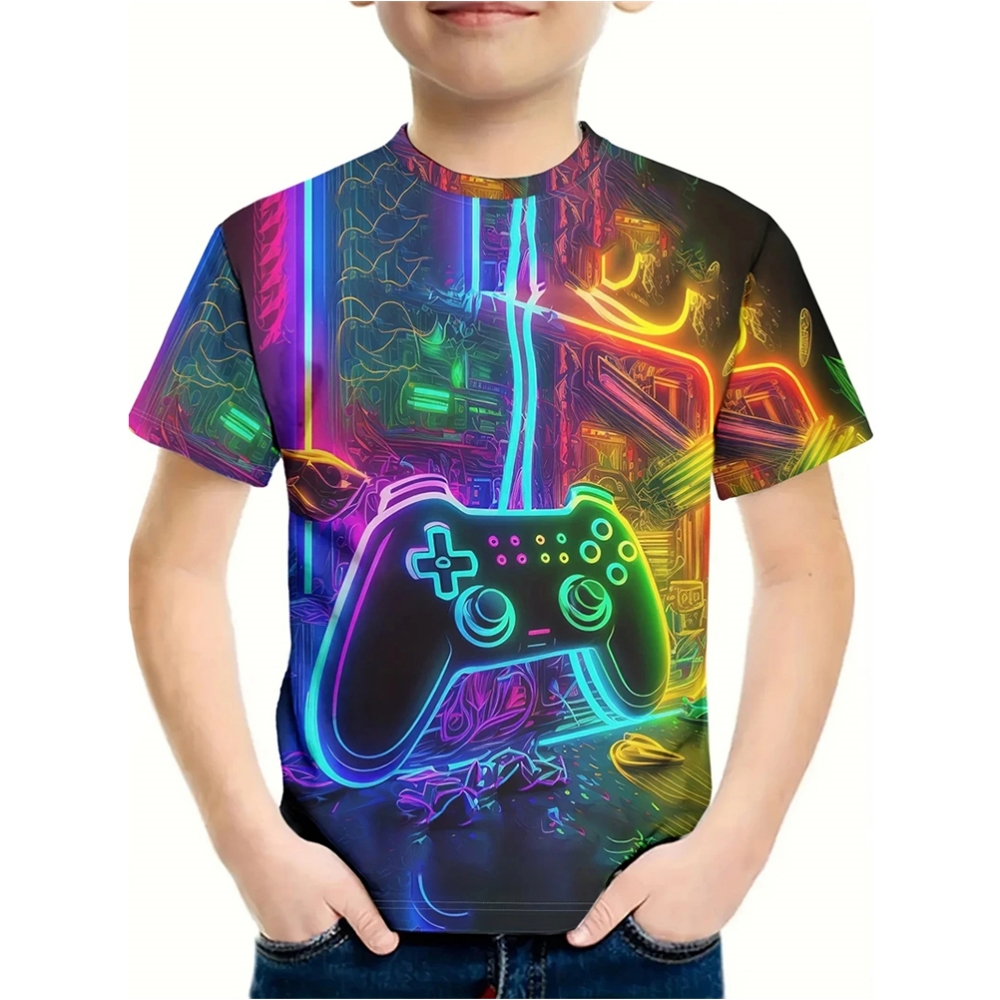 T-Shirt for a Boy 3D Print Gam - đánh giá và giá Summer Clothing Drawing For Kids