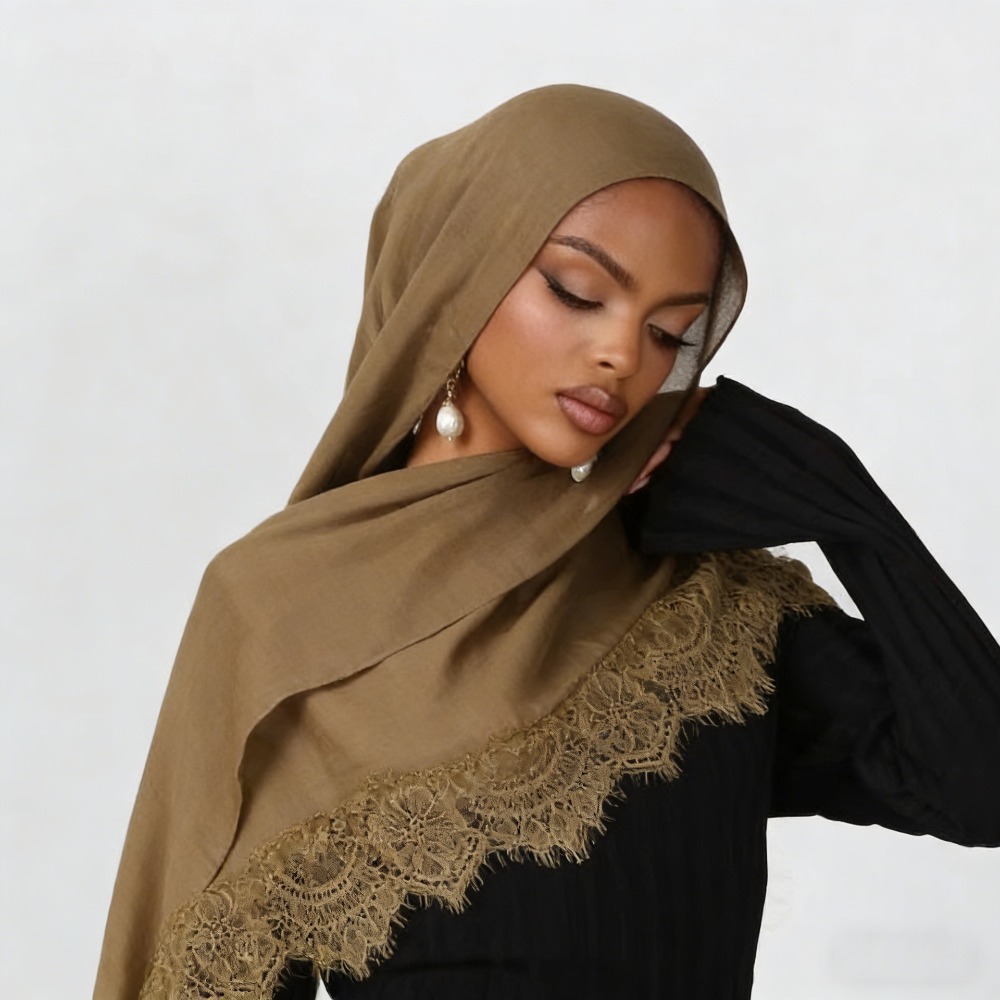 New Lace Splicing Rayon Cotton - đánh giá và giá Summer Clothing Hijab