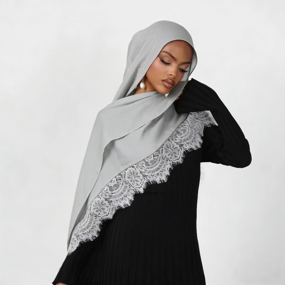 New Lace Splicing Rayon Cotton - đánh giá và giá Summer Clothing Hijab