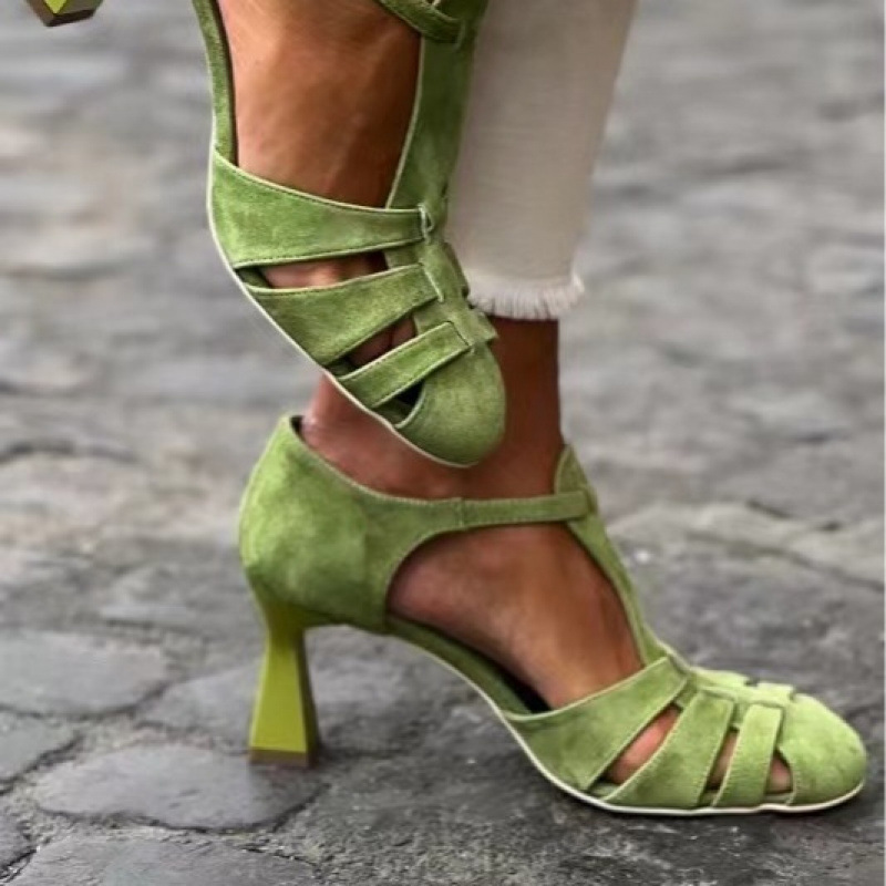 Women's Green Suede Kitten Hee - đánh giá và giá Summer Clothing Dress