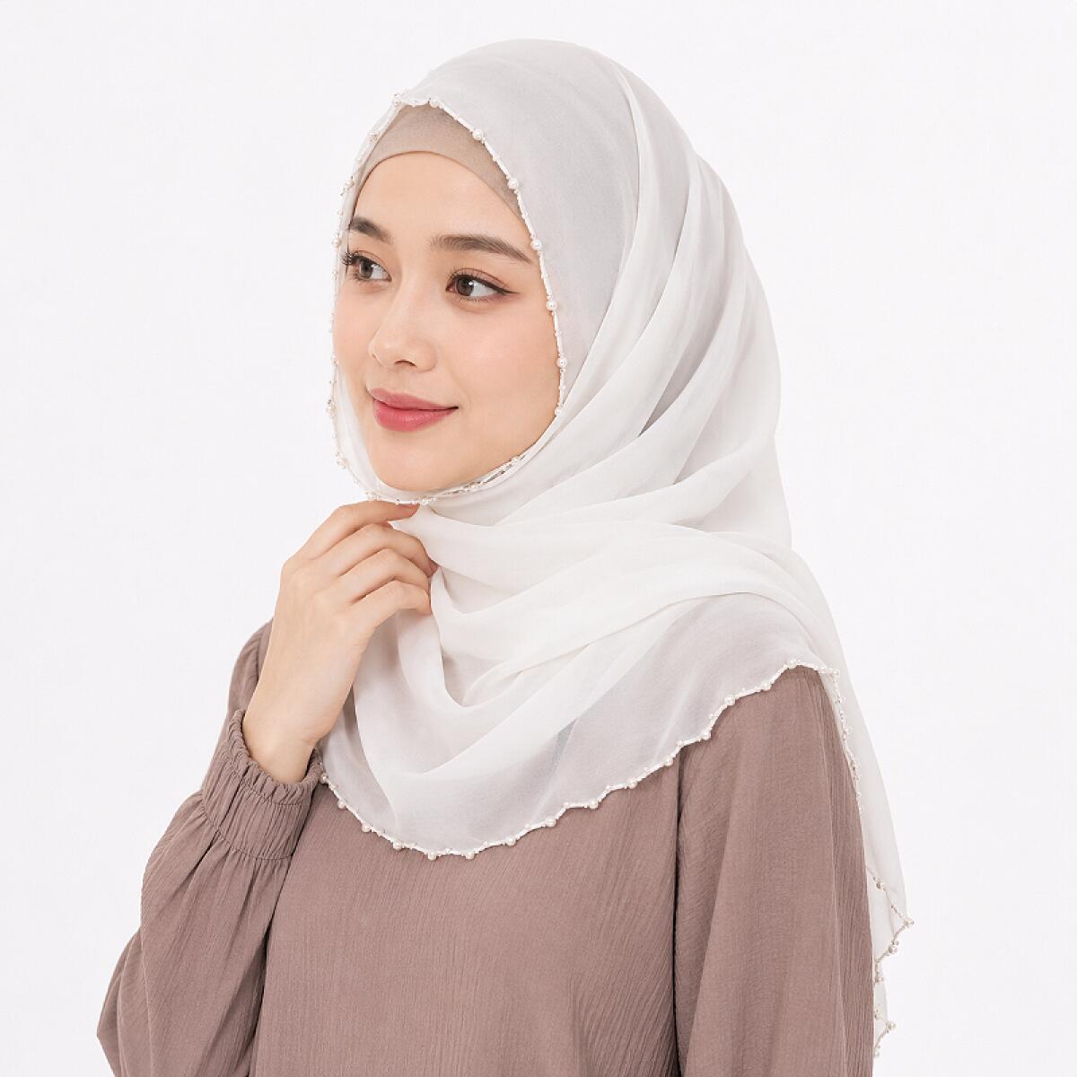 Hijab Scarf Plain Pearl Chiffo - đánh giá và giá Summer Clothing Hijab