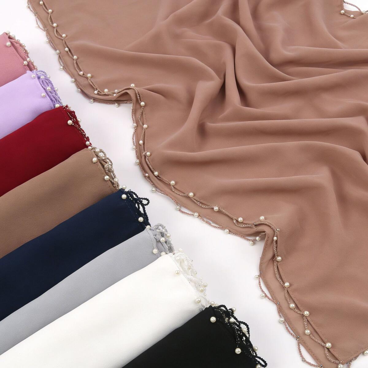 Hijab Scarf Plain Pearl Chiffo - đánh giá và giá Summer Clothing Hijab