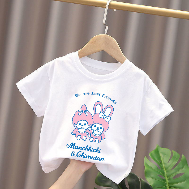 Monchhichi Kids T-shirts Anime - đánh giá và giá Summer Clothing Girls