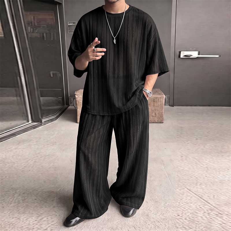 INCERUN Men's Sets Striped See - đánh giá và giá Summer Clothing Men Fashion