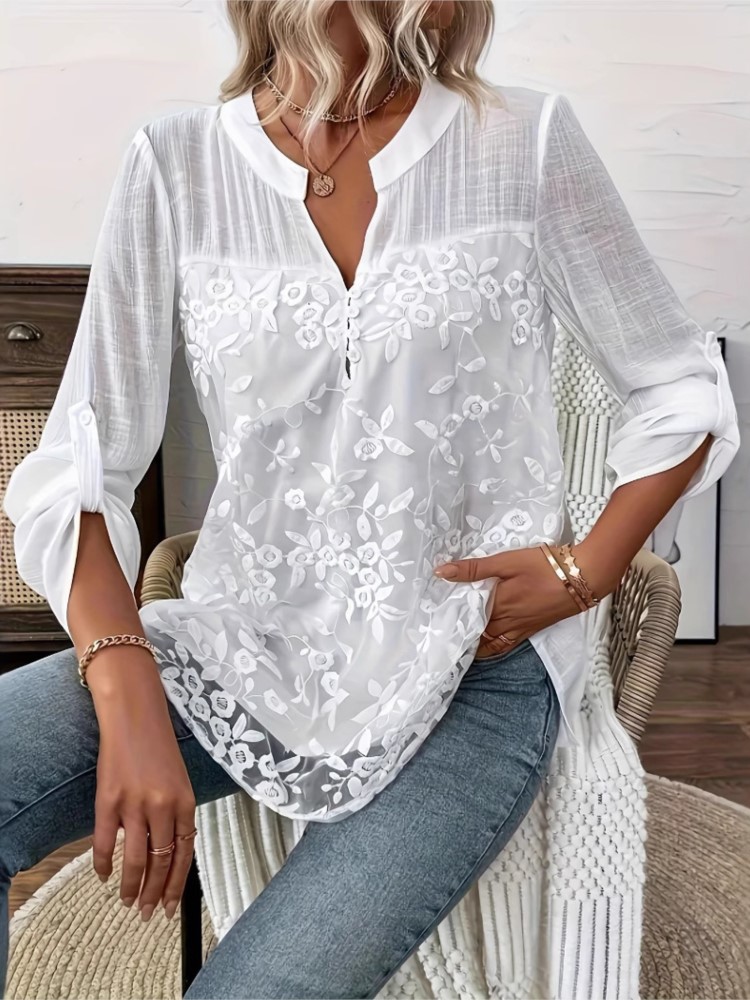 Fashion White Lace Shirt Top F - đánh giá và giá Summer Clothing Holiday