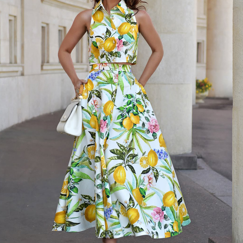 Women's Fashion Lemon Print Sl - đánh giá và giá Summer Clothing Girls
