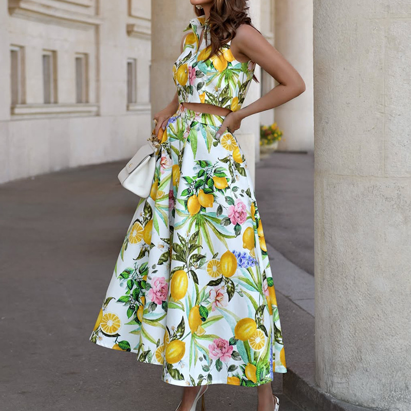 Women's Fashion Lemon Print Sl - đánh giá và giá Summer Clothing Girls