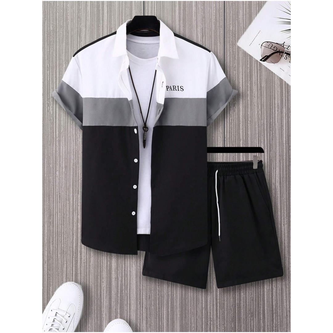 Men's Fashion Suit Blue And Wh - đánh giá và giá Summer Clothing Men Fashion